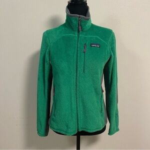 Patagonia Jacket Women’s Size Small Green Gray Full zip fleece jacket Green